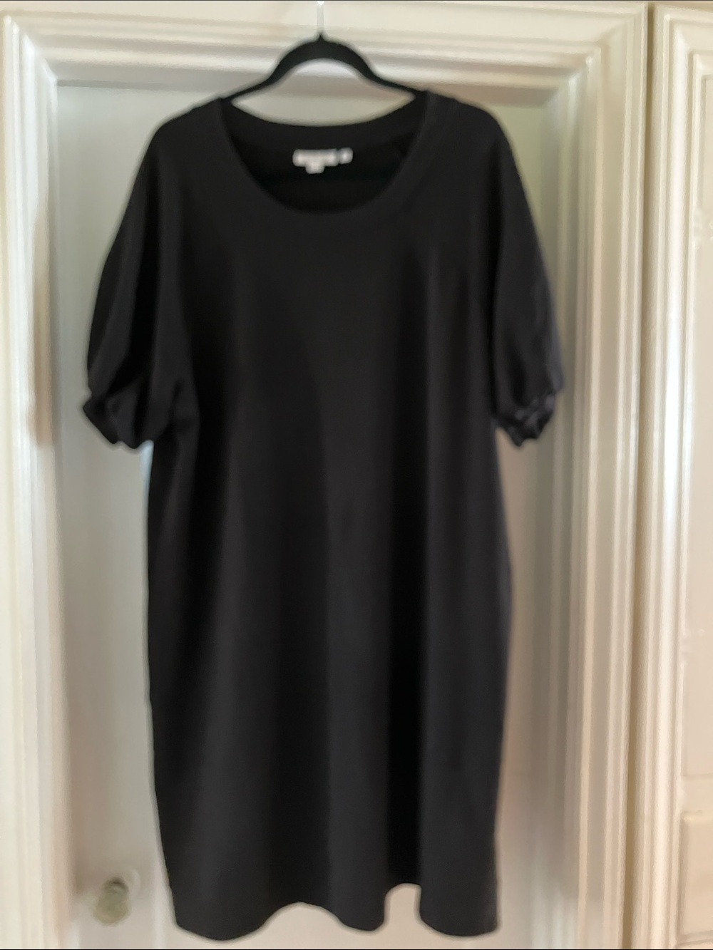 Chico's Black Puff-Sleeve Shift Tunic Dress
